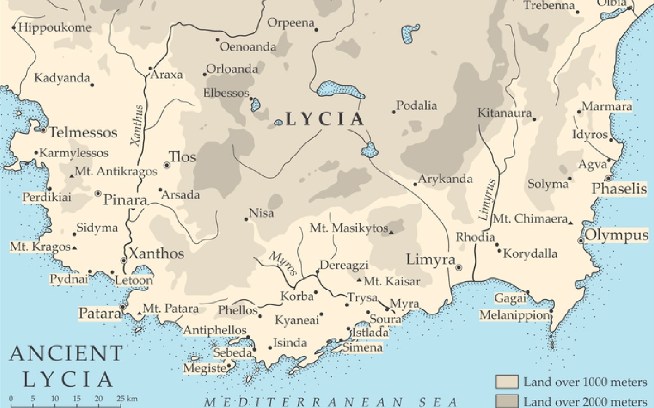 ancient lycian way map